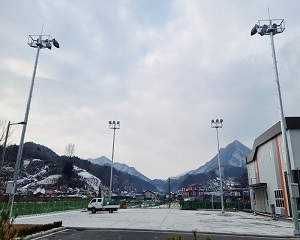 Completed the lighting installation work for the new construction of the Cheongyang Public Stadium